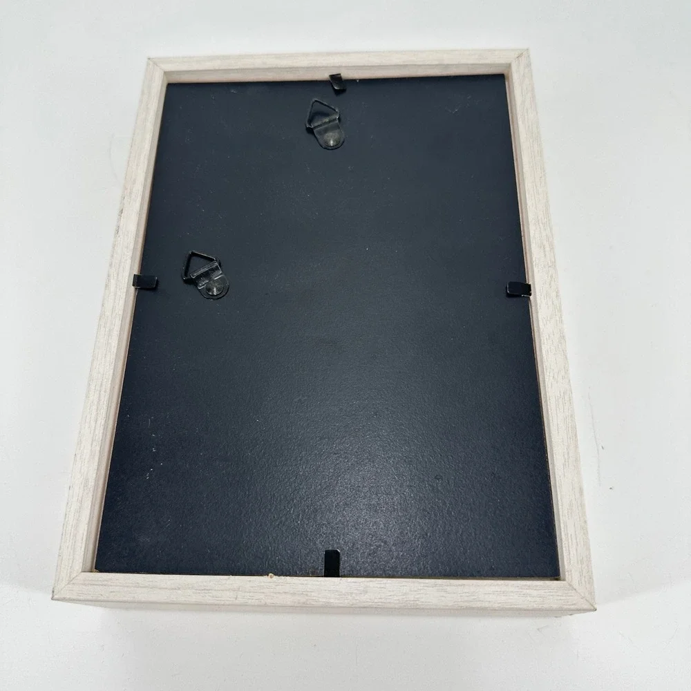 Light Wash Wood Grain Shadow Box Picture Frame 4x6 Tabletop Wall Mount Decor